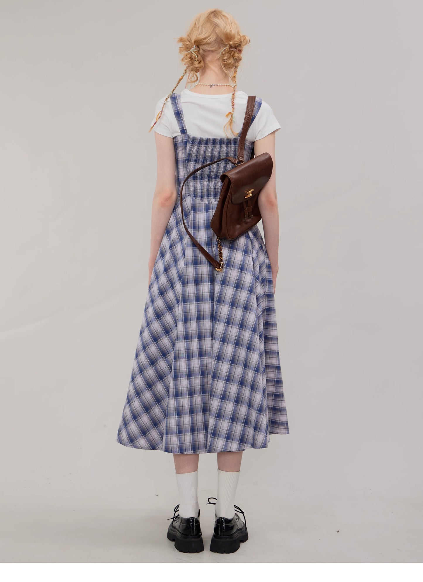 Suspender Plaid Dress