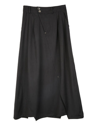 Asymmetrical long length pleated skirt