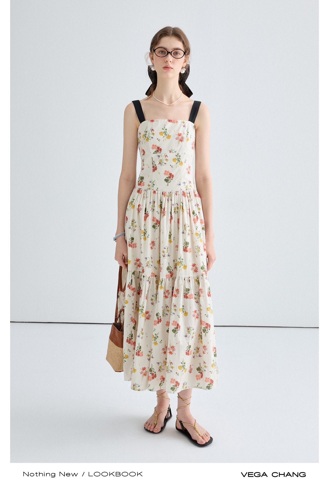 French Print Suspender Skirt