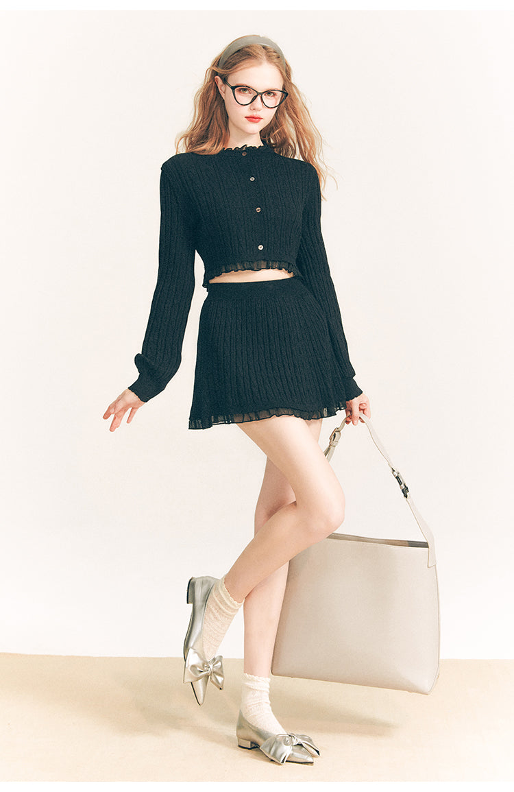 Slim Fit Short Length Knit & Short Length Knit Skirt Setup