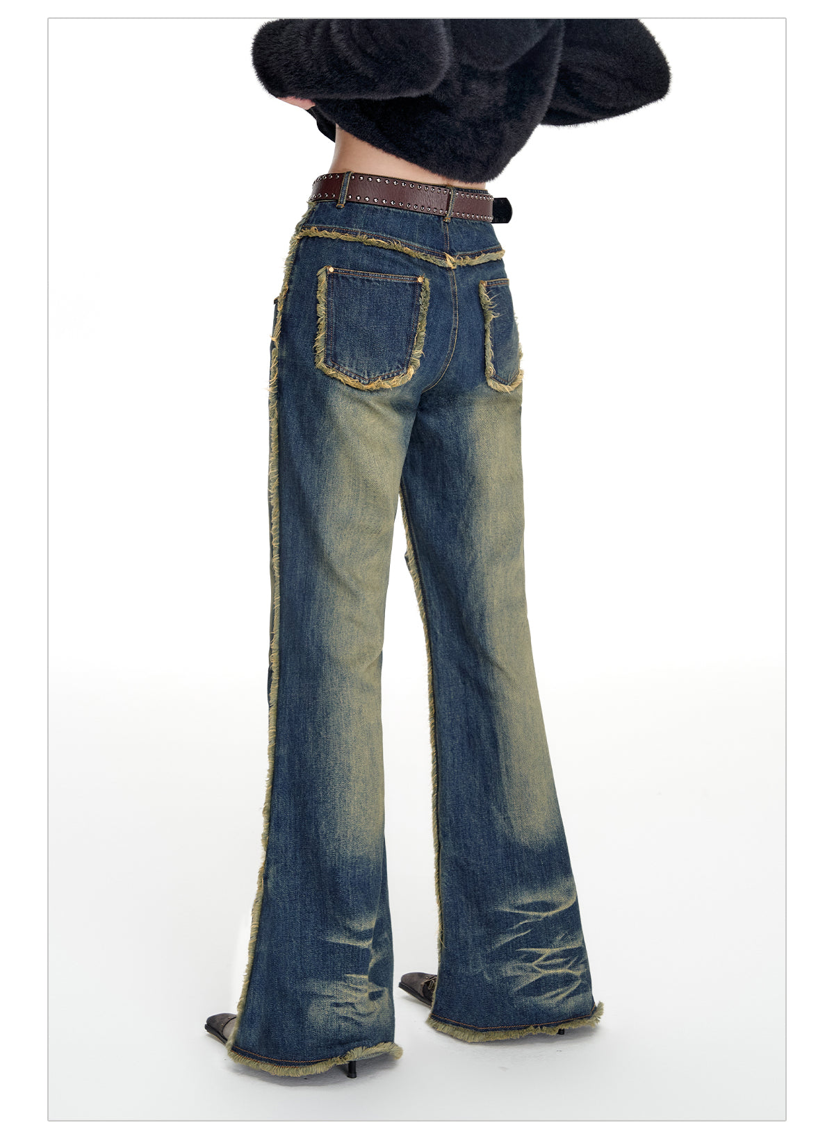 Washed Wide Leg Slim Jeans