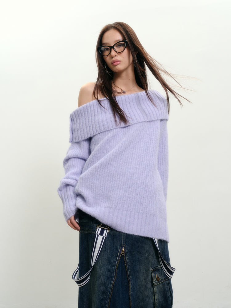 Just-fit off-the-shoulder sweater