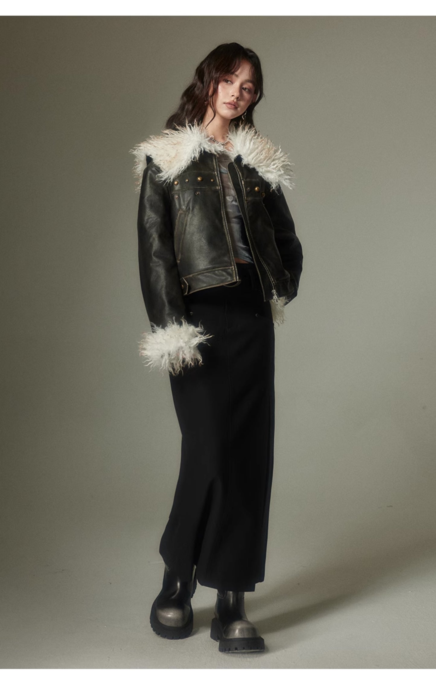 Retro Fur Leather Jacket