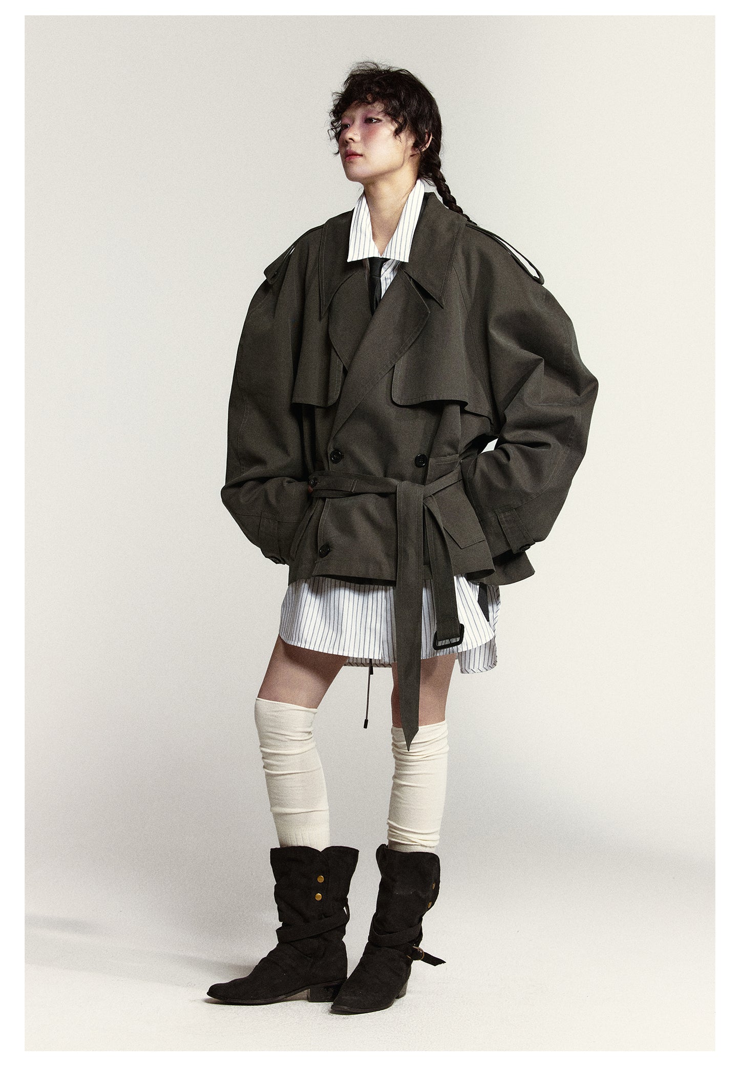 Oversized Short Length Trench Coat