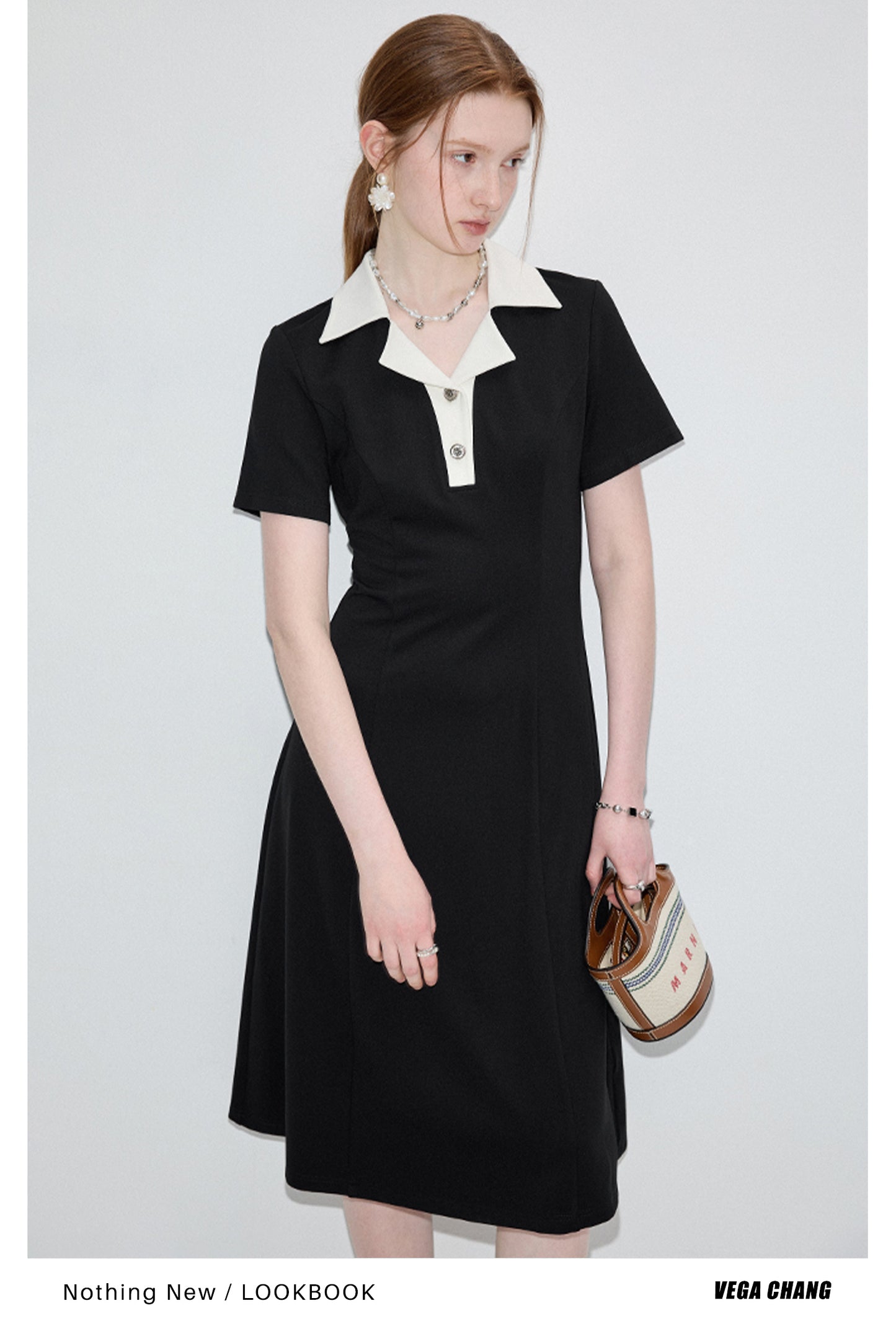 Polo collar slim dress