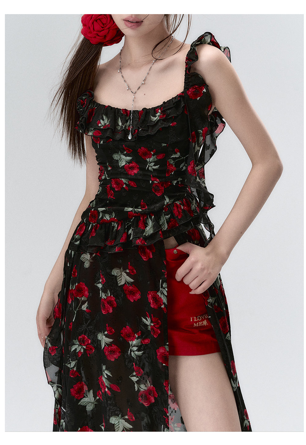 Detachable Suspenders Dress