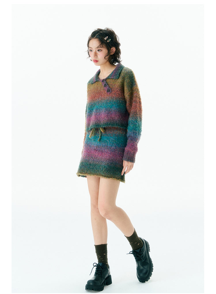 Short Length Gradient Knit & Short Length Knit Skirt Setup