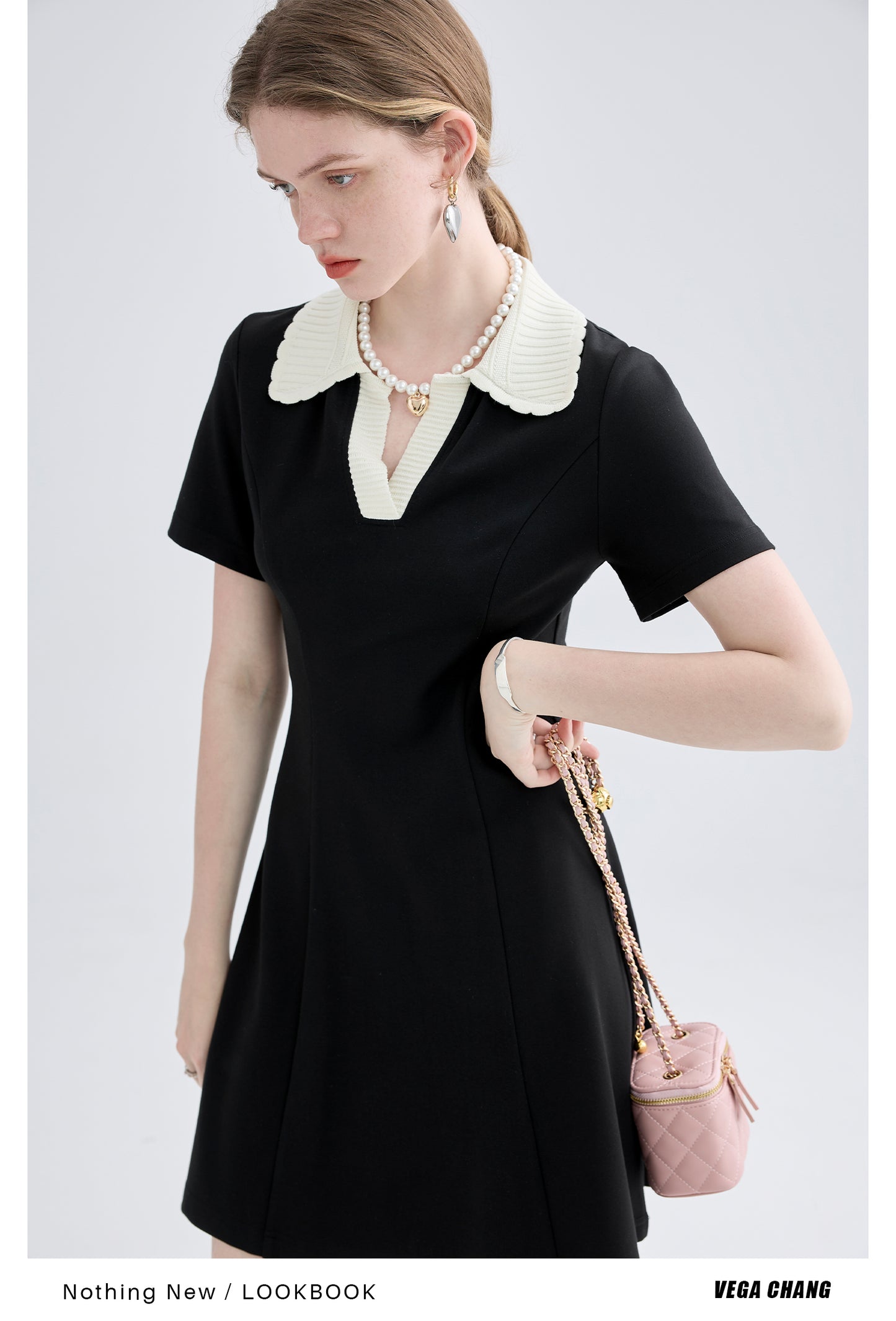 Polo collar slim dress