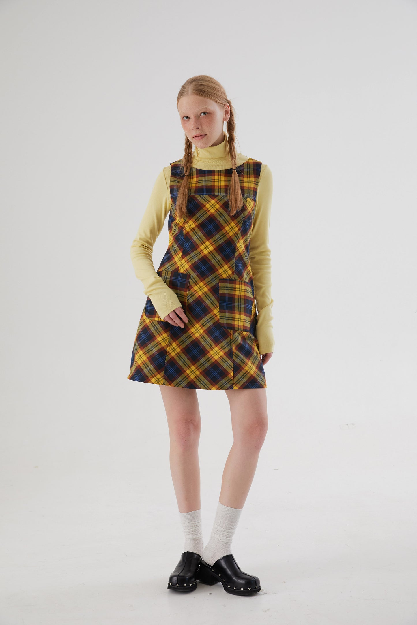 Girly Check Yellow Pattern A-line Best Dress