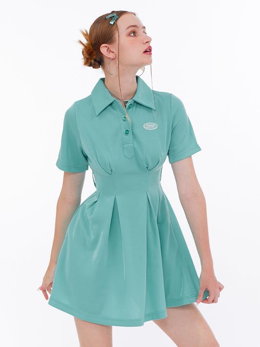 American Retro Polo Collar Dress