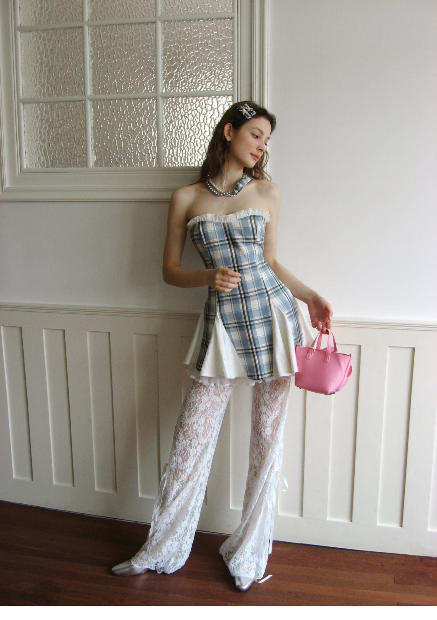 French Retro Plaid Dress