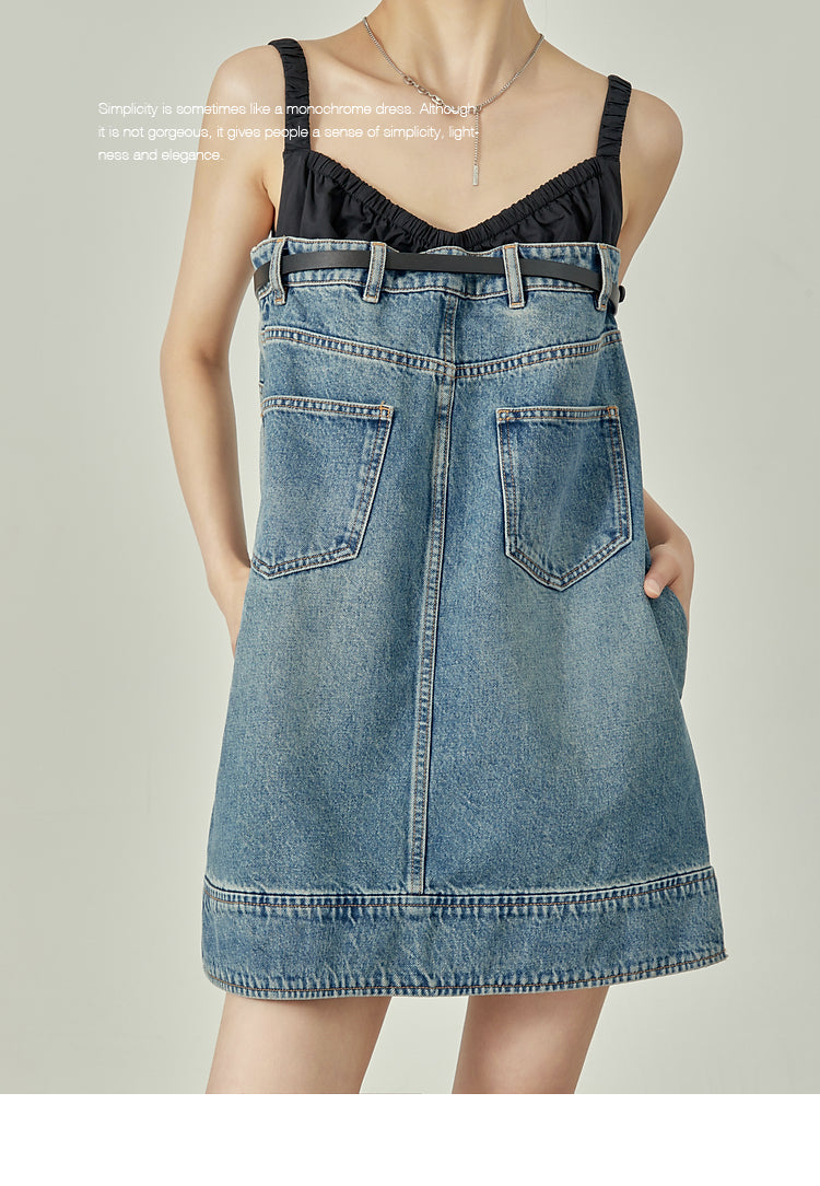 Denim Suspender Dress