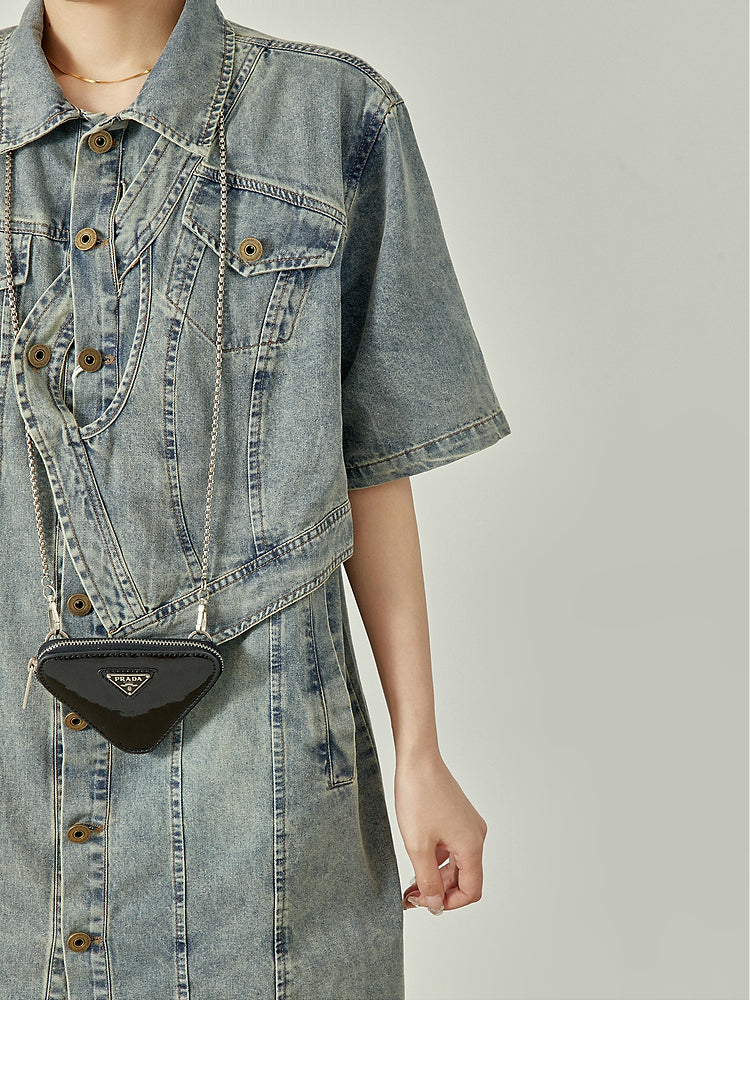 Irregular Design Denim Dress