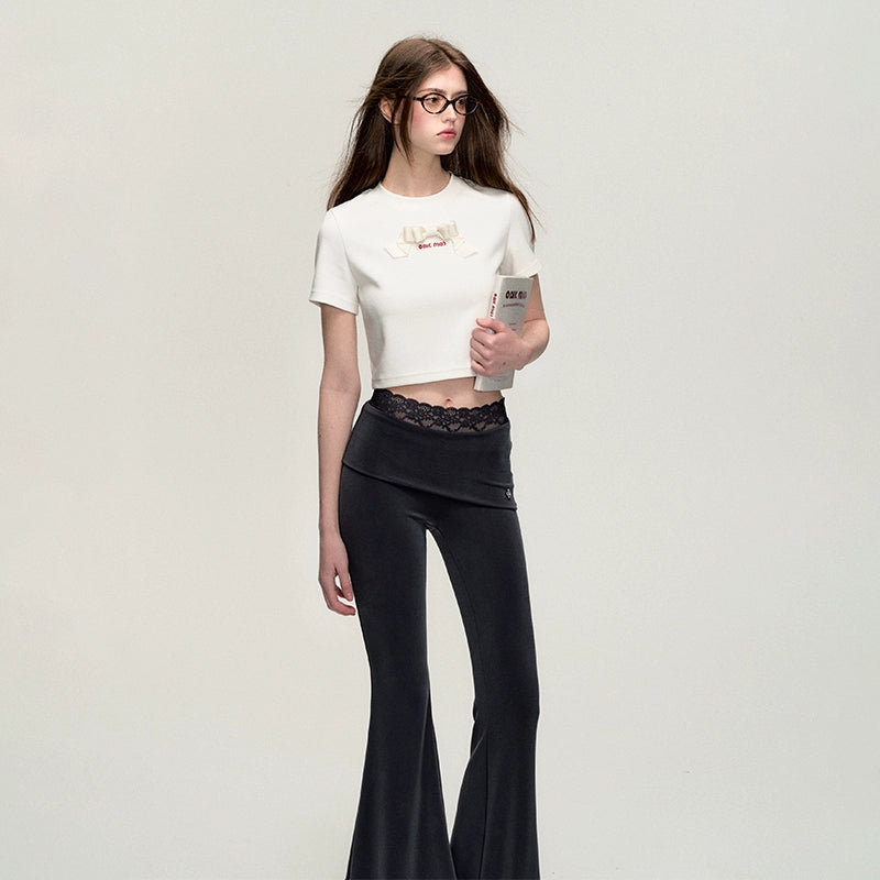 Just-fit flared  casual pants