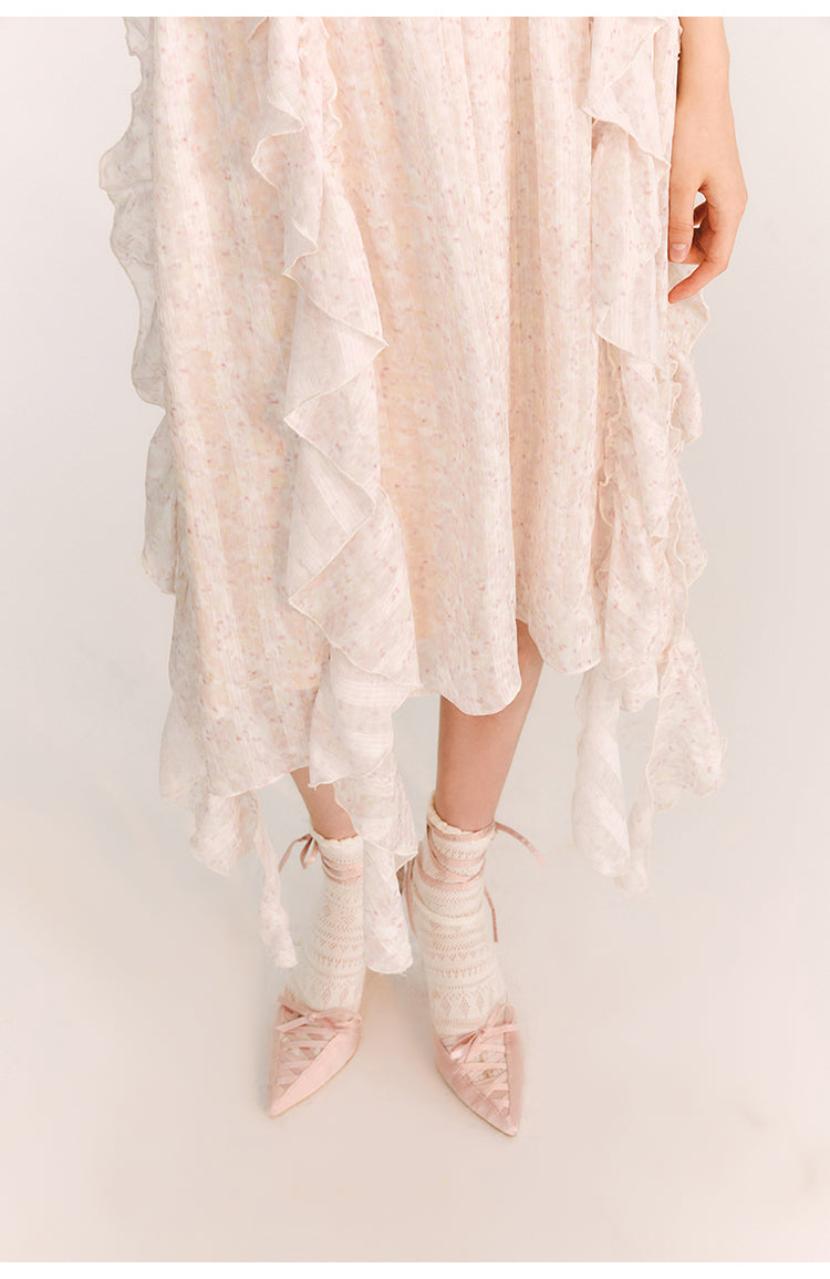 Puff Sleeve Ribbon Lace Long Sleeve One-piece