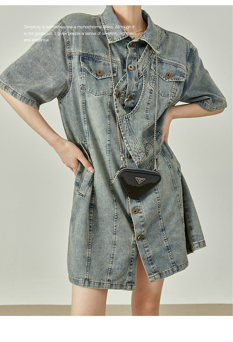 Irregular Design Denim Dress