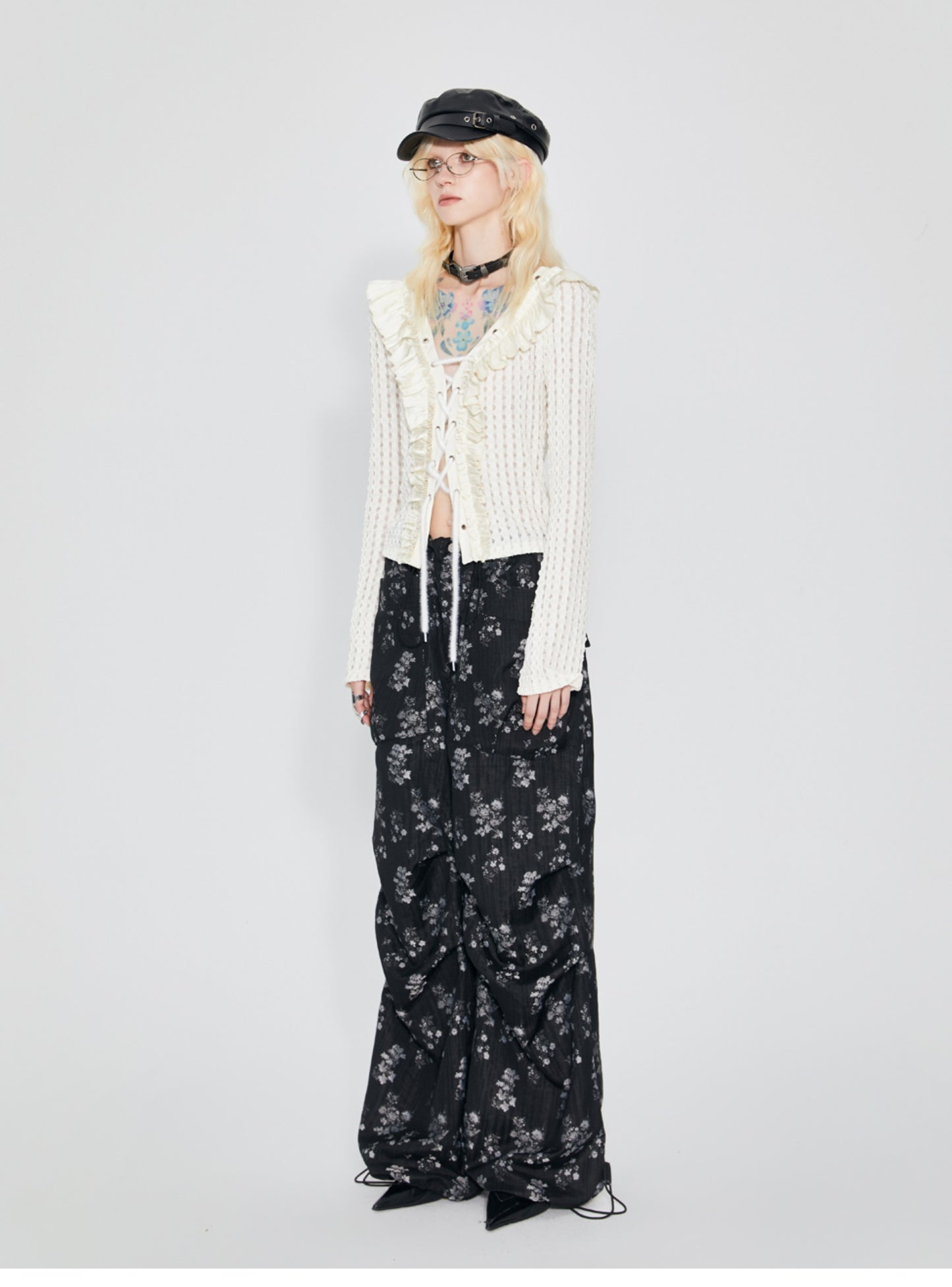 Wide Leg Floral Parachute Pants