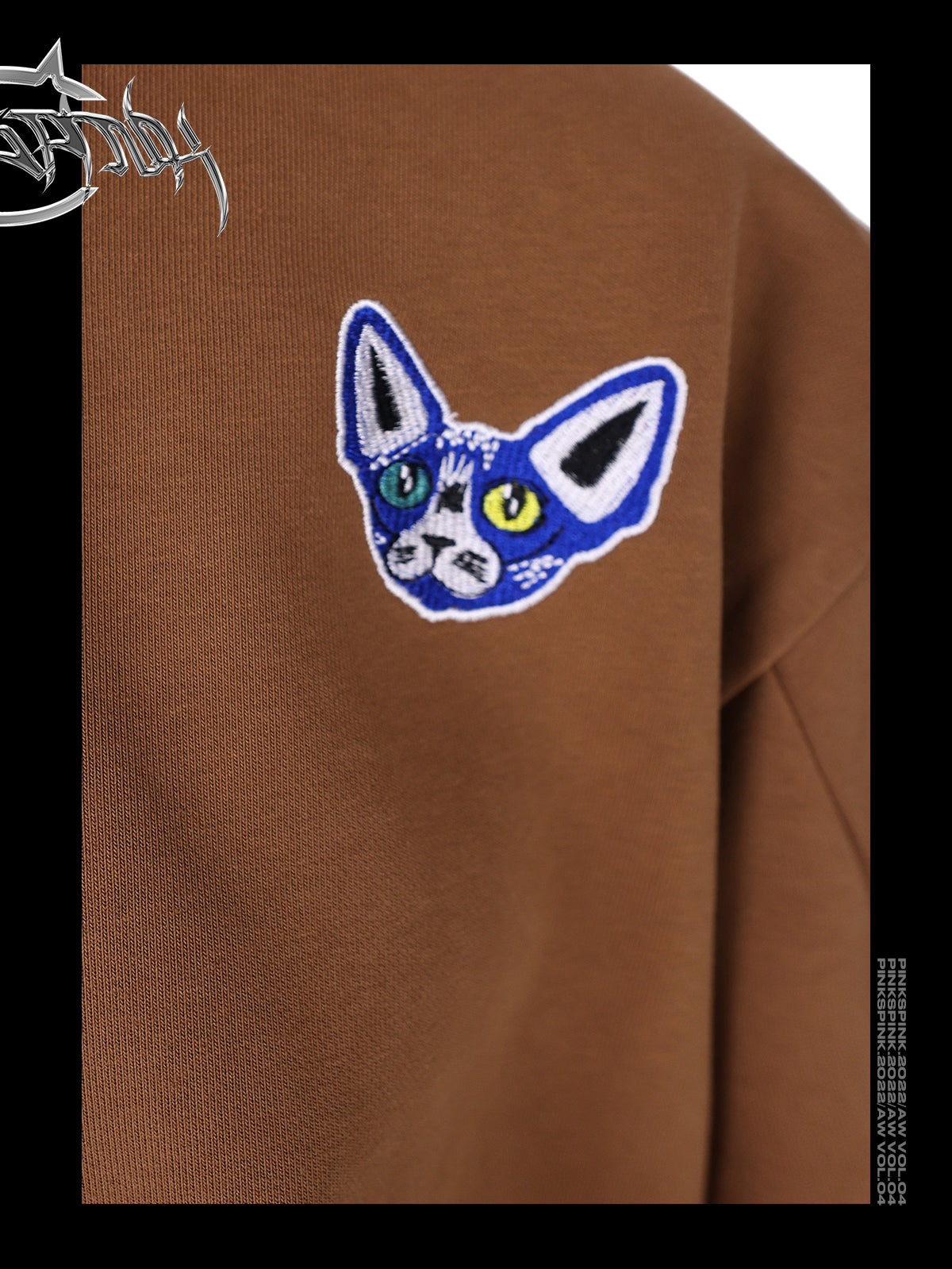 Loose Fit Cat Patch Sweatshirt