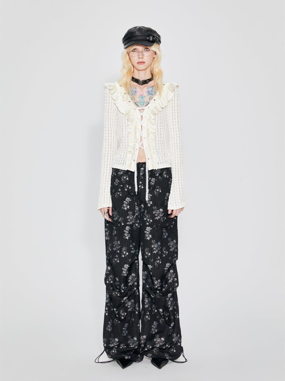 Wide Leg Floral Parachute Pants