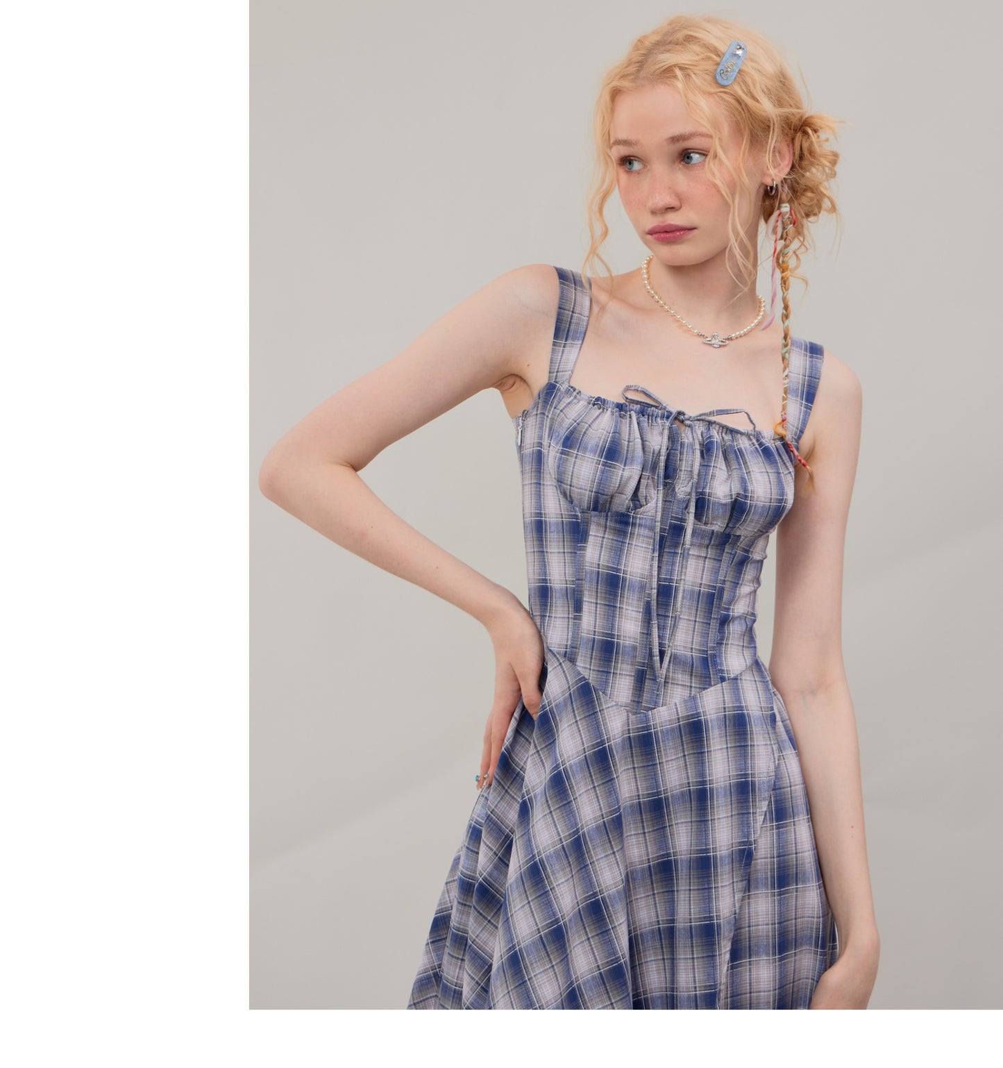 Suspender Plaid Dress