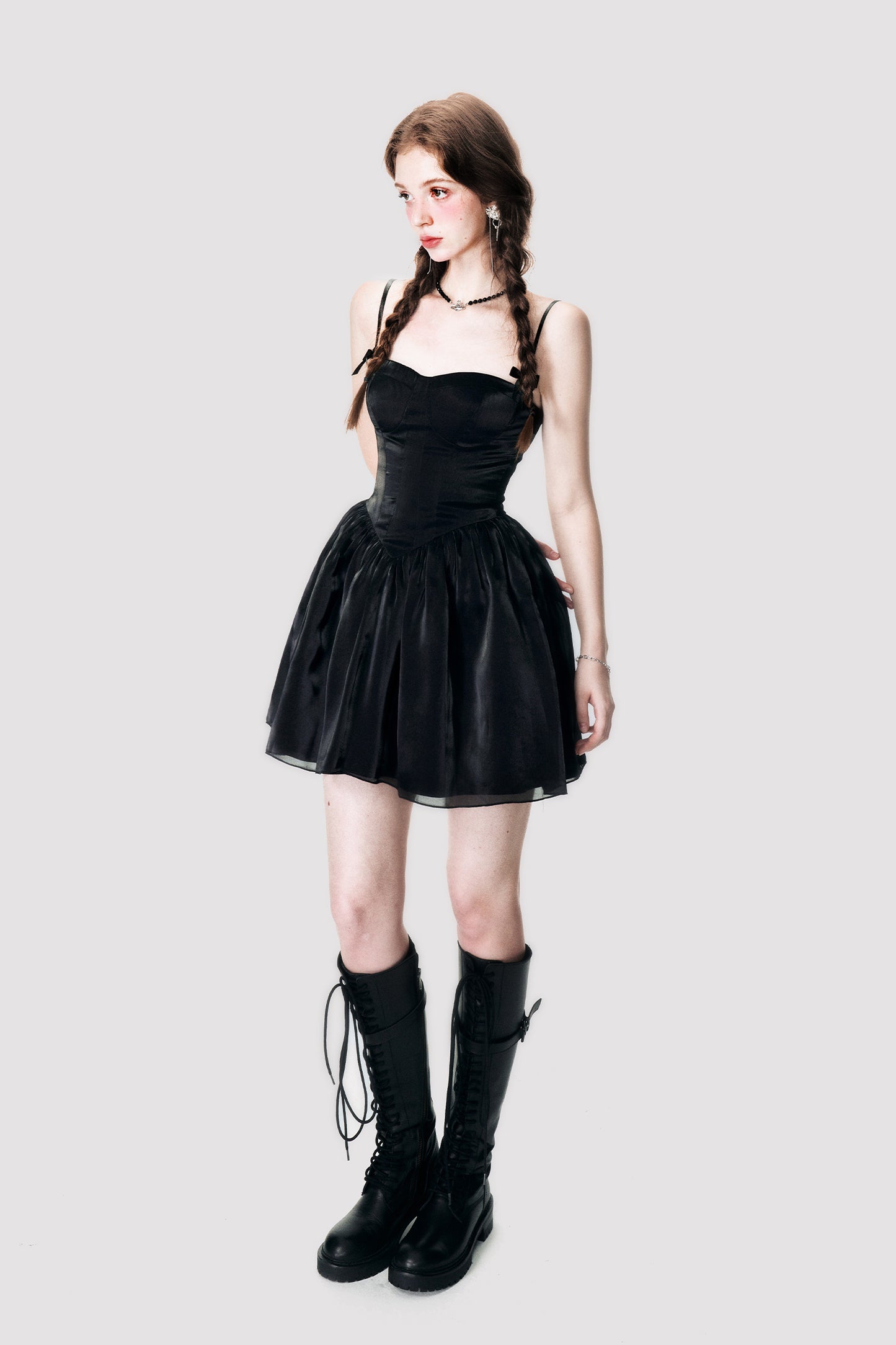 Back Open Suspender Dress