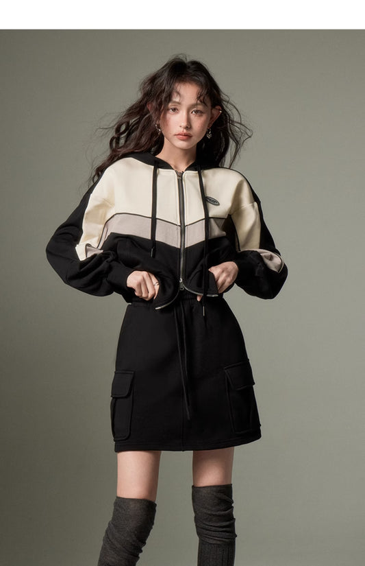 Sports Short Length Hoodie & Sports Slim Short Length Skirt Setup