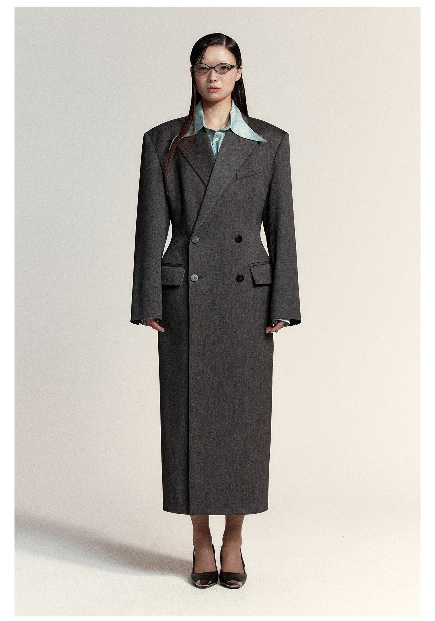 Sharp Design Long Trench Coat