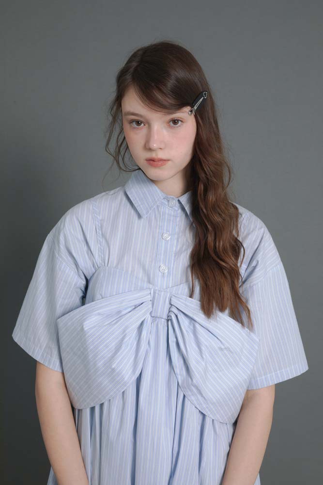 Original design lace striped shirt