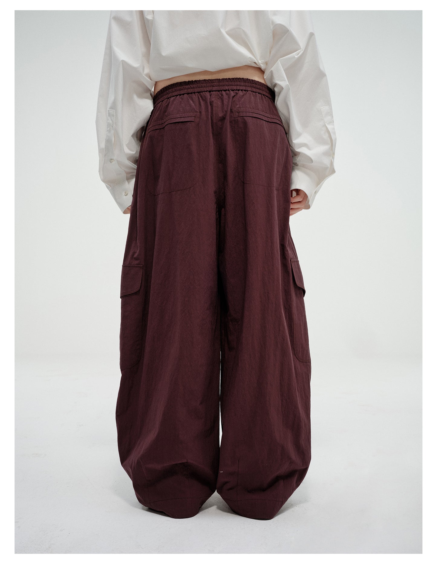 Wide leg loose fit casual cargo pants