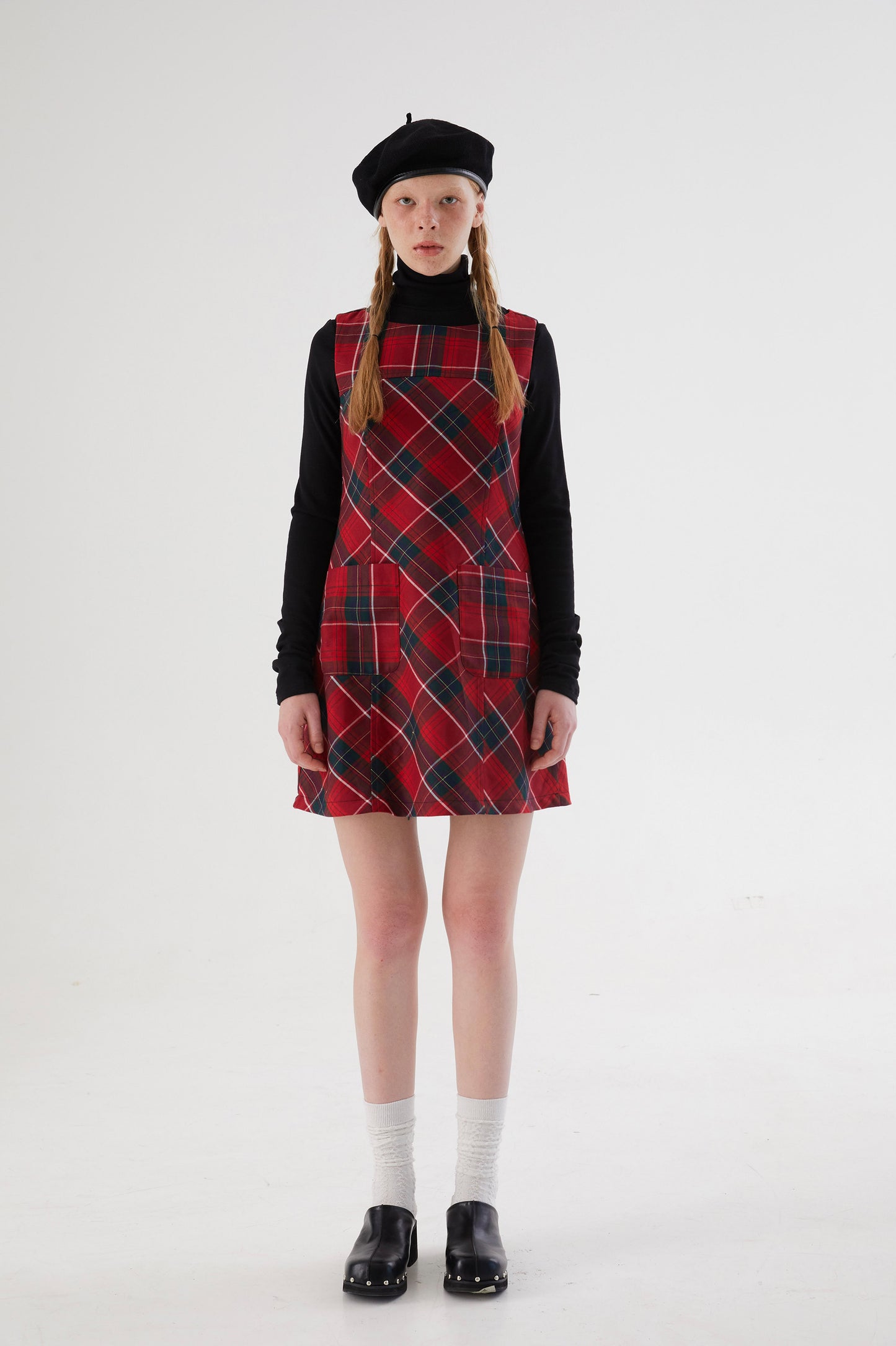 Girly Plaid A-line Vest Dress