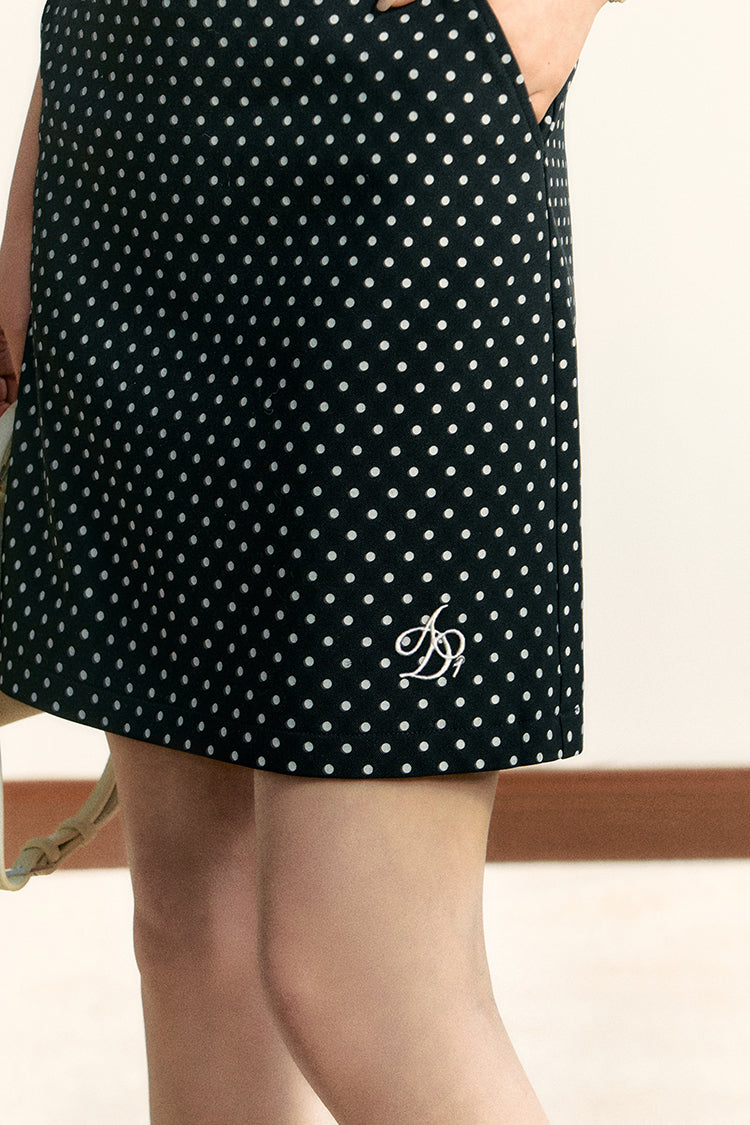 College Style Wave Dot Skirt