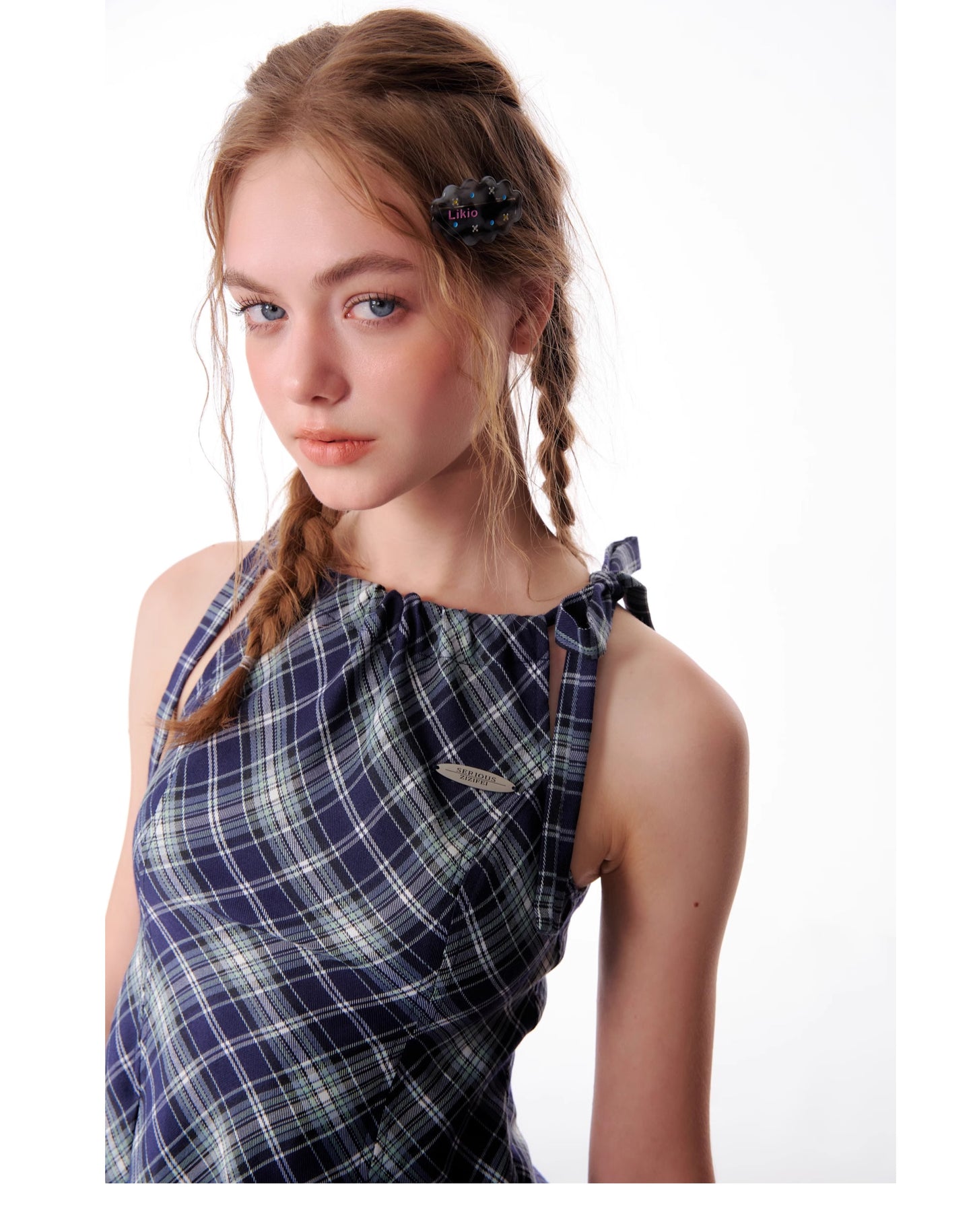 Checkered Suspender Dress