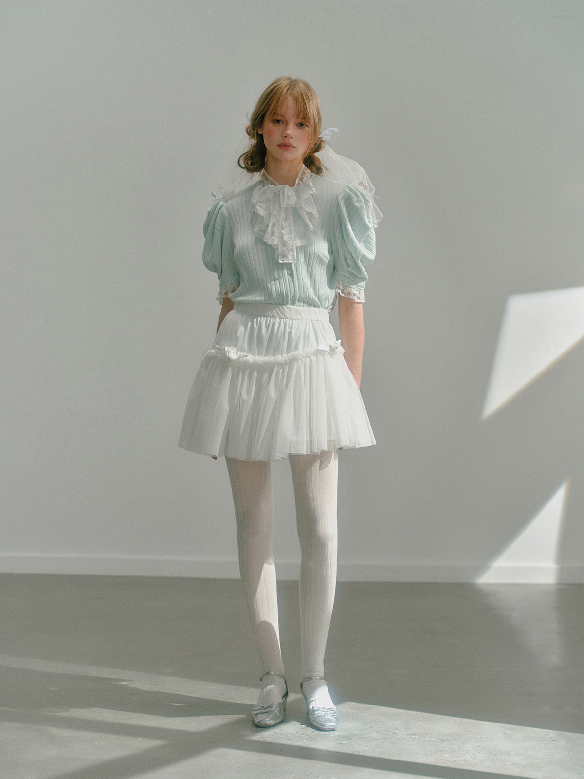 Ruffle Palace Style Knit Shirt