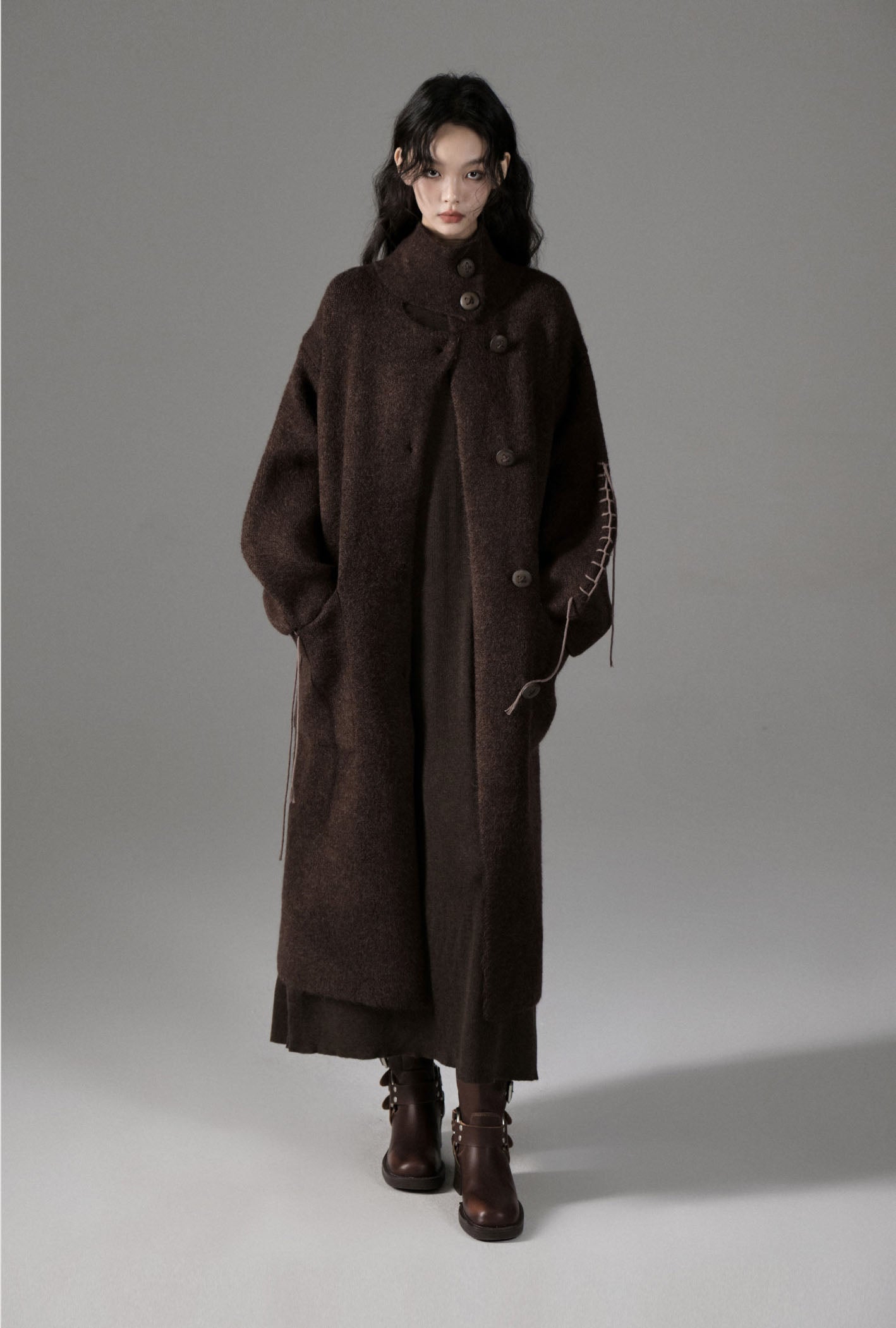 Lazy Loose Long Soft Waxy coat jacket