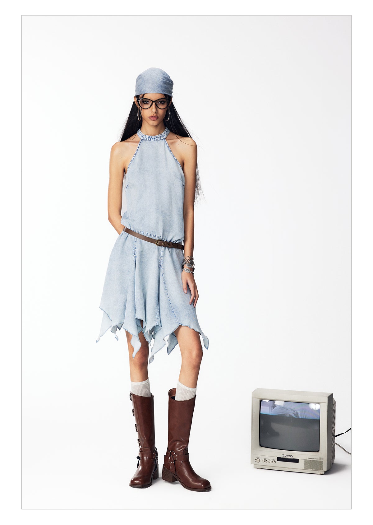 Irregular denim dress