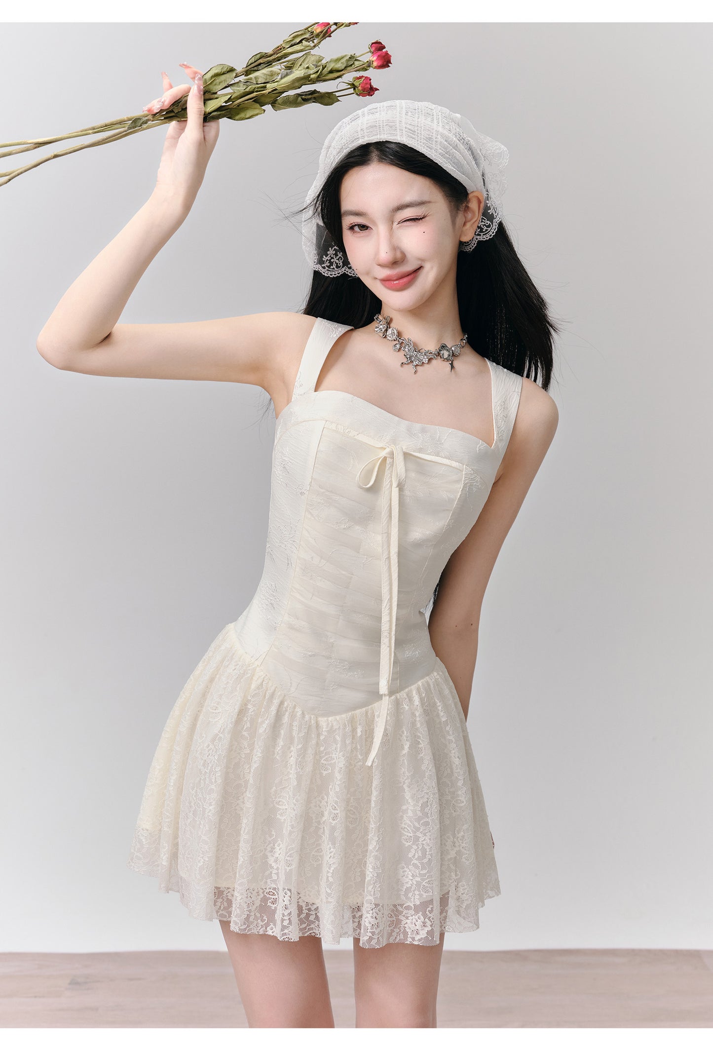 Wide Shoulder Suspender Skirt