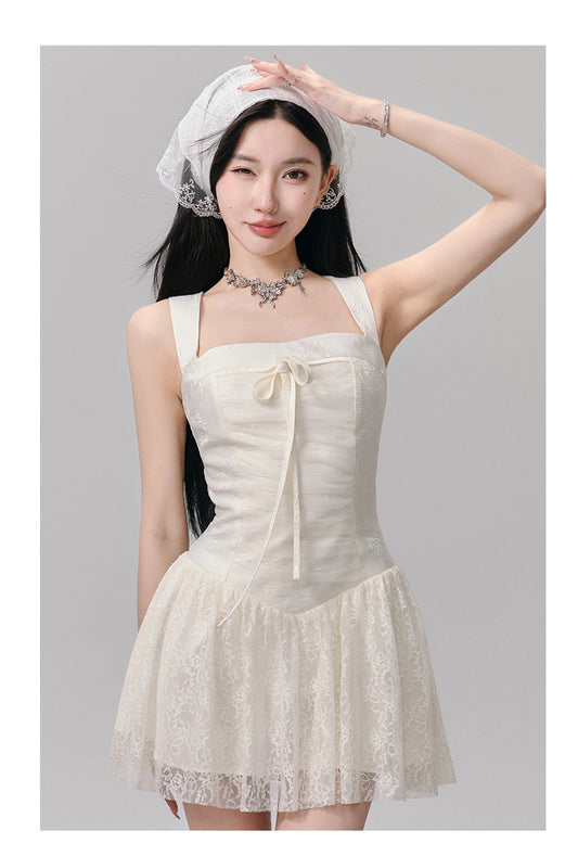 Wide Shoulder Suspender Skirt