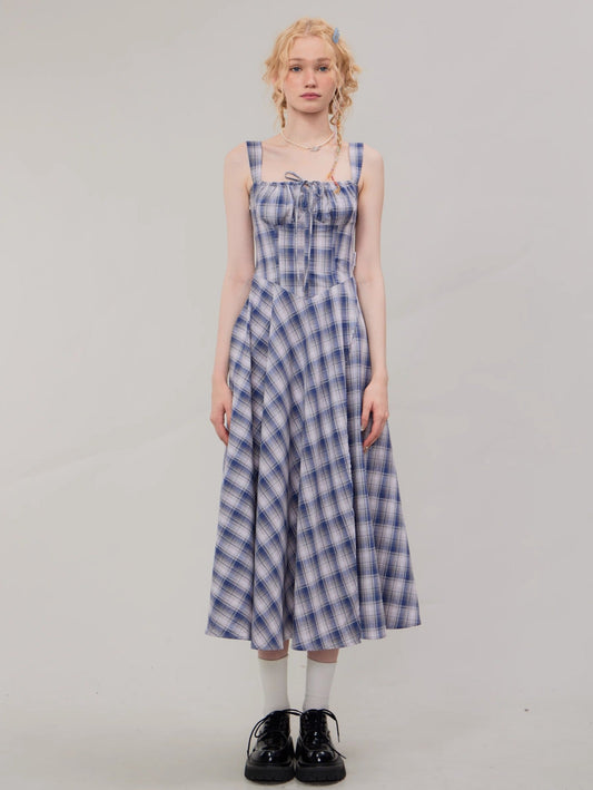 Suspender Plaid Dress