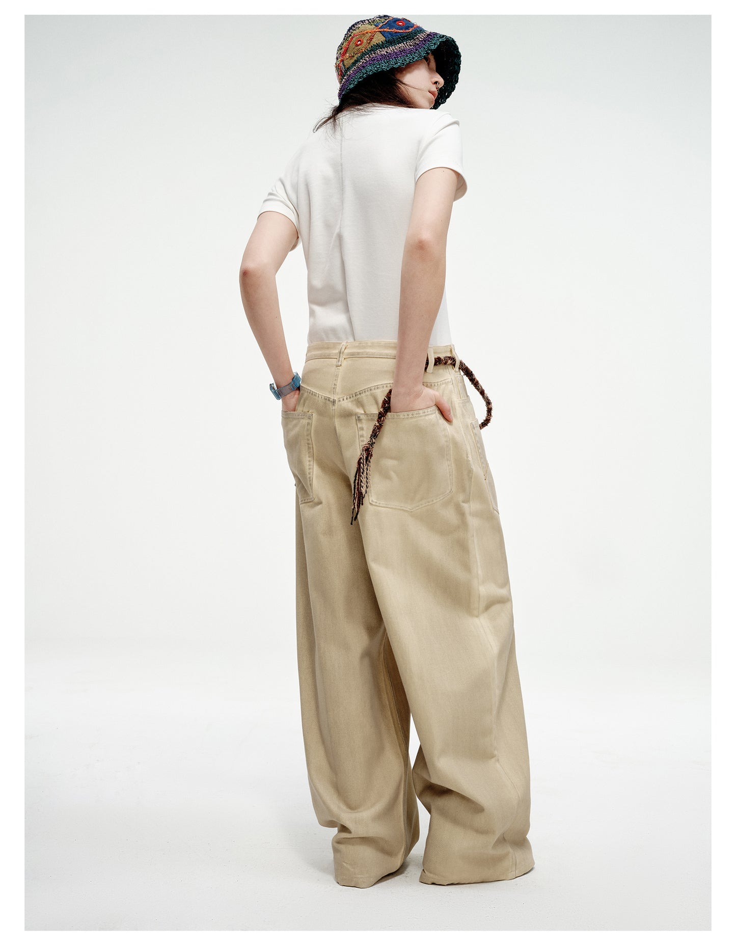 Patch Pocket Loose Wide Leg Pants