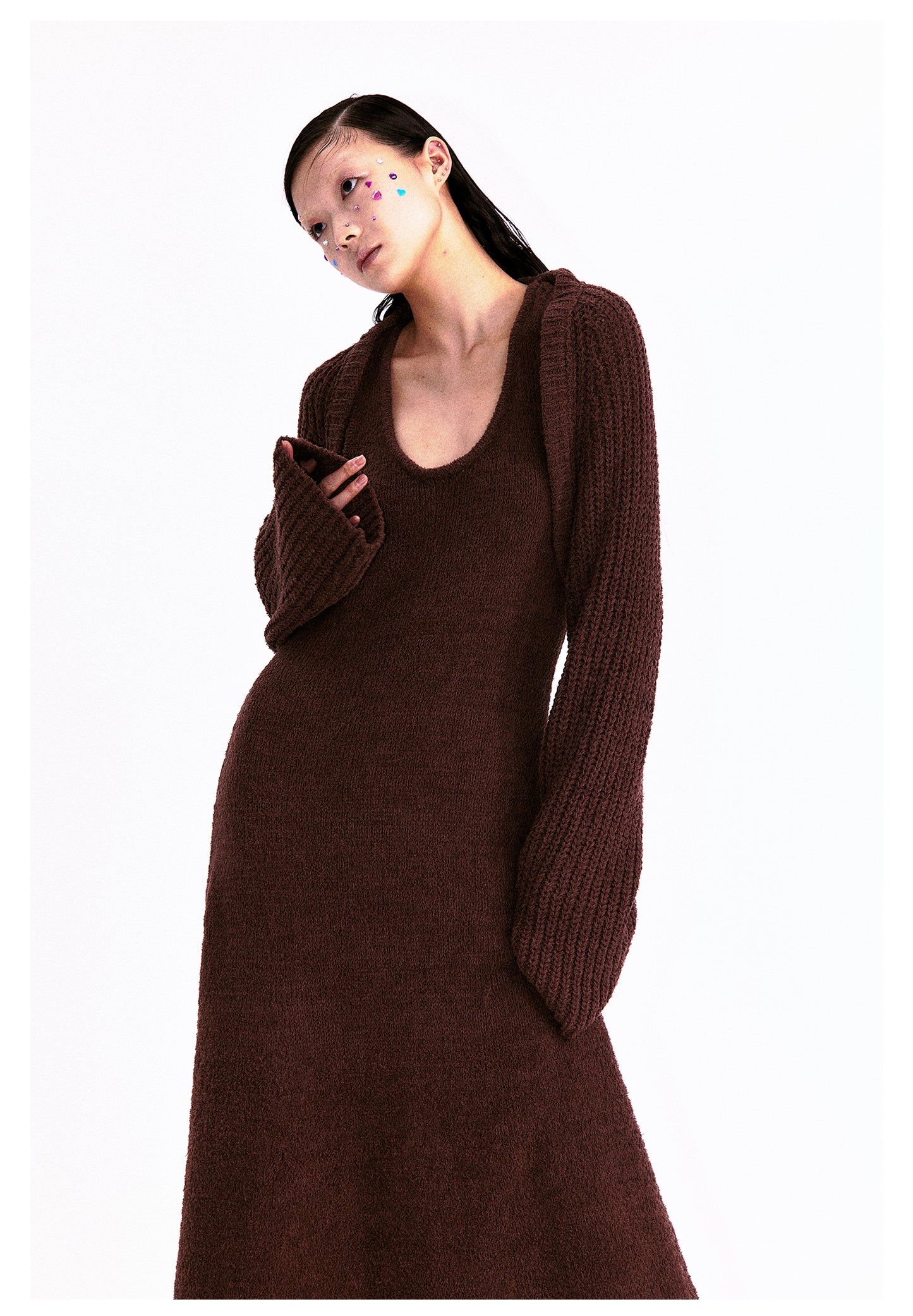 Slim Fit Long Length Casual Knit Dress