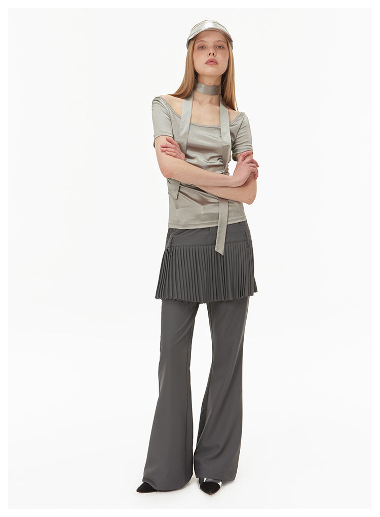 Slim fit flared skirt pants