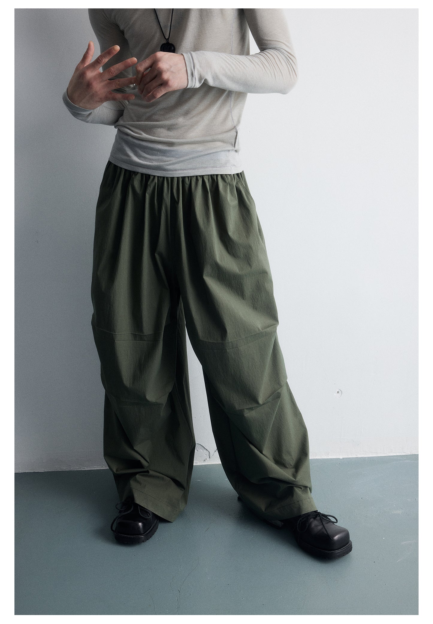 Loose wide parachute casual pants