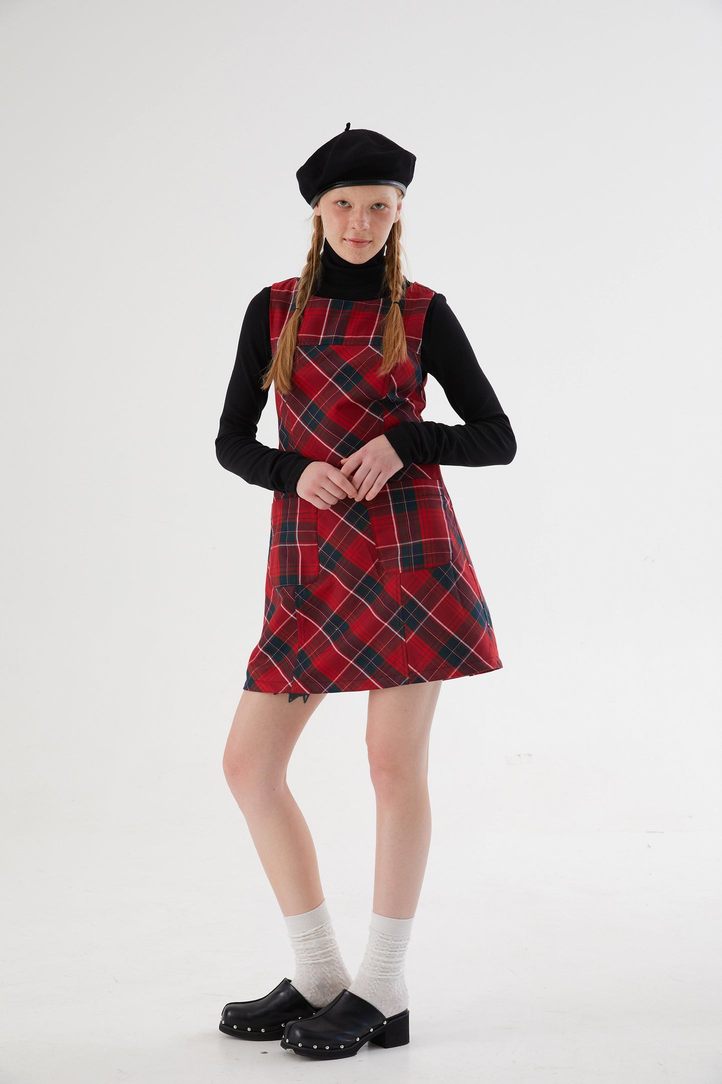 Girly Plaid A-line Vest Dress