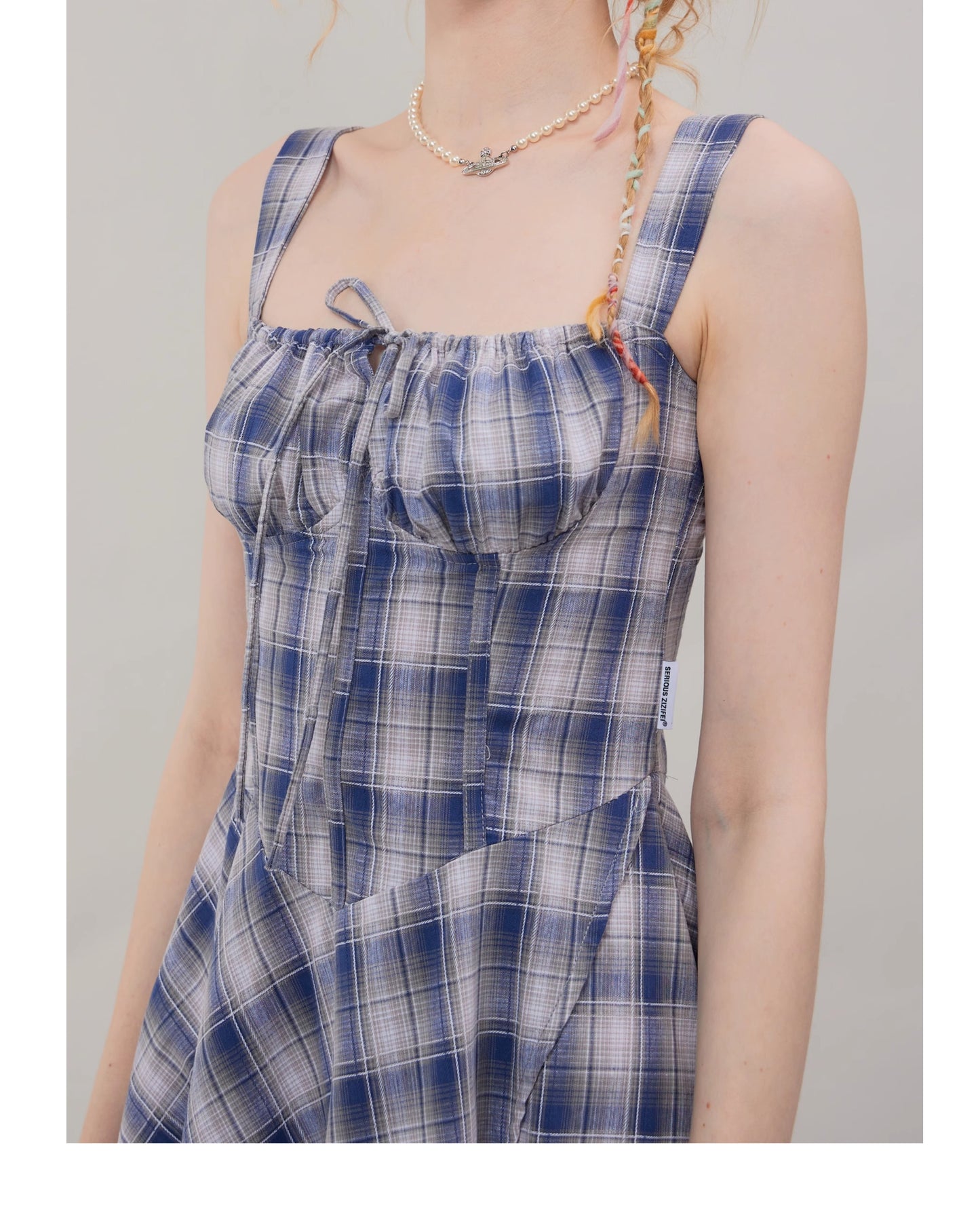 Suspender Plaid Dress