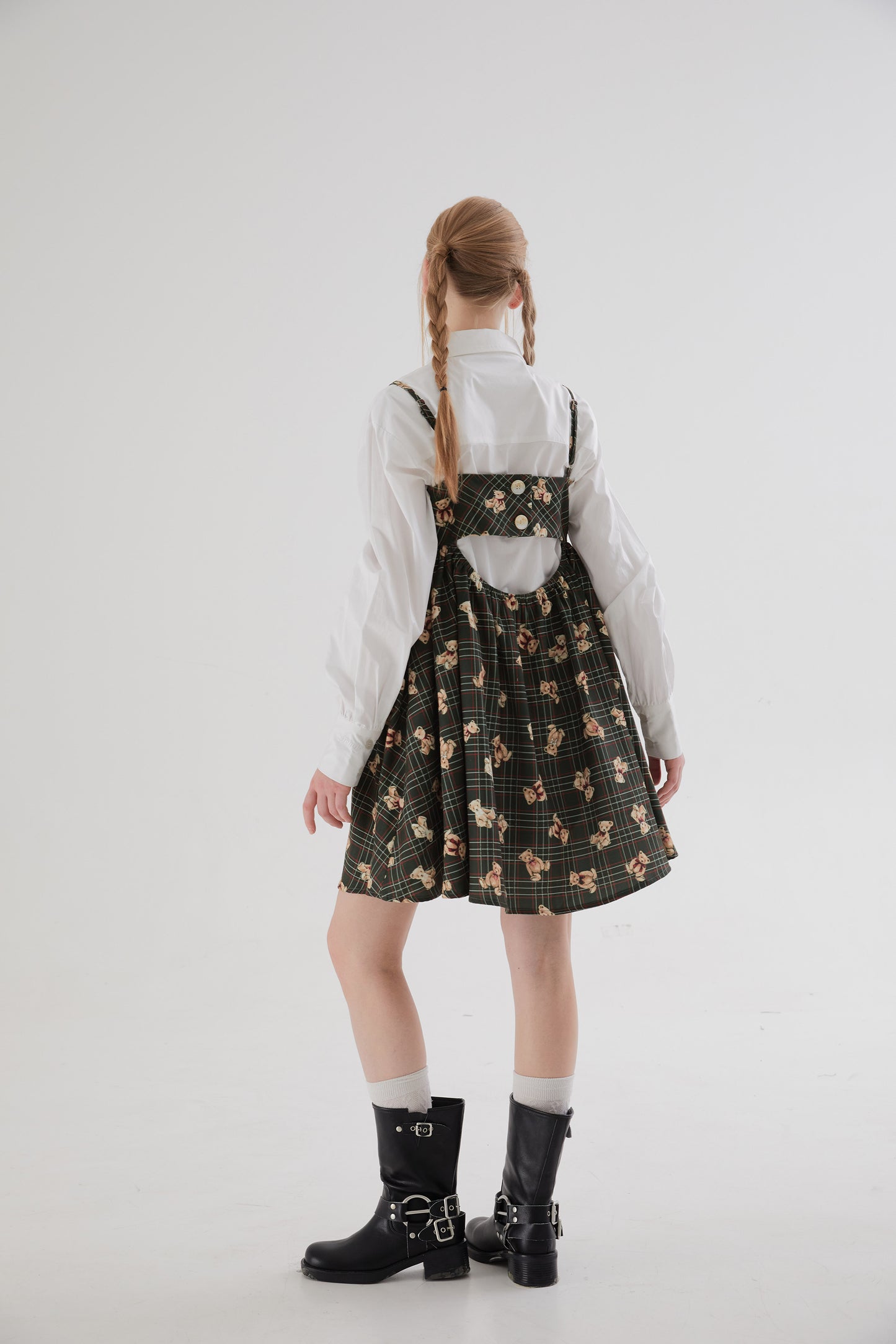 Square Neck Bear A-line Suspender Dress