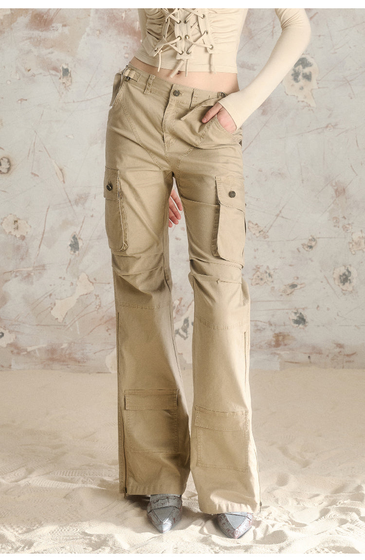 Wide Leg Low Waist Slim Fit Pants