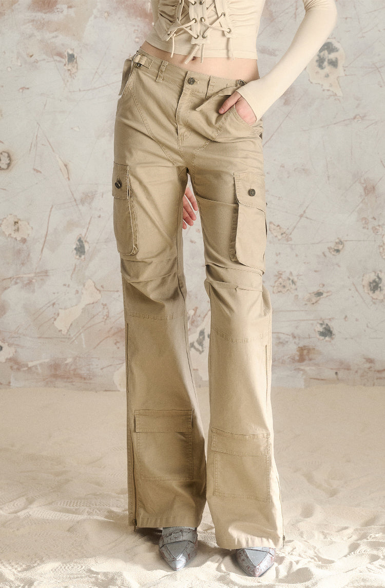 Wide Leg Low Waist Slim Fit Pants