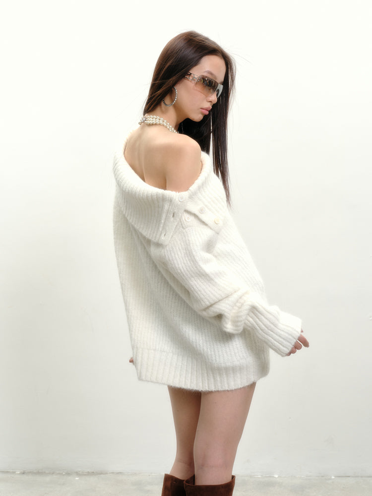 Just-fit off-the-shoulder sweater