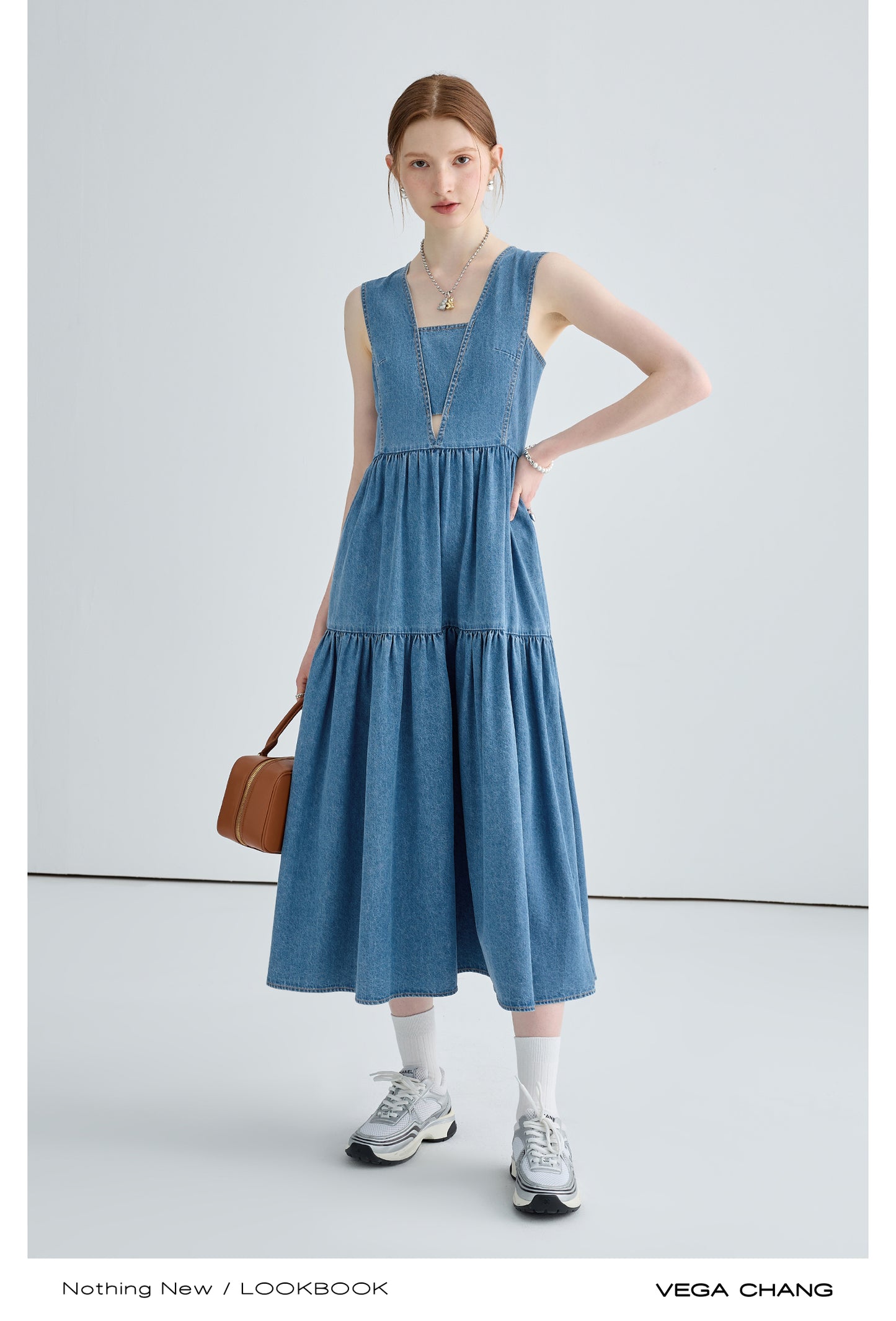 Denim Suspender Dress