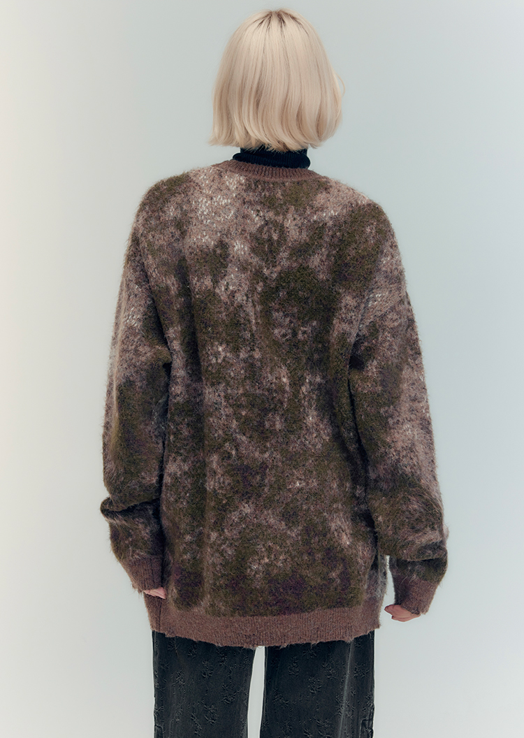 Maillard Sesame Jacquard Bicolor Pullover Sweater